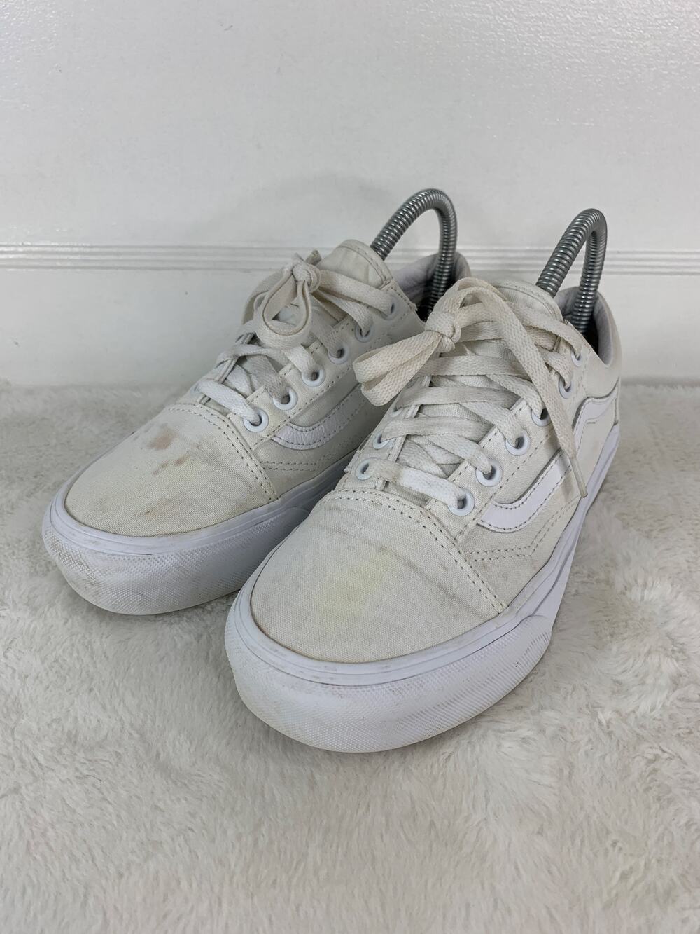 Vans Old Skool white Platform Shoes Women's Size 7 Canvas Sneakers
